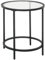 HOMCOM Beistelltisch Rund Couchtisch mit Tischplatte aus Glas, Metallrahmen, Kaffeetisch, Nachttisch für Wohnzimmer, Schlafzimmer, Schwarz, Ø48 x 54,7 cm