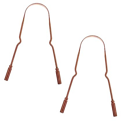 Healeved 2pezzi Raschietto Per Lingua Puliscilingua Riutilizzabile Strumenti Per Pulizia Orale Per Uso Domestico Realizzati in Rame Sicuro Design Ergonomico