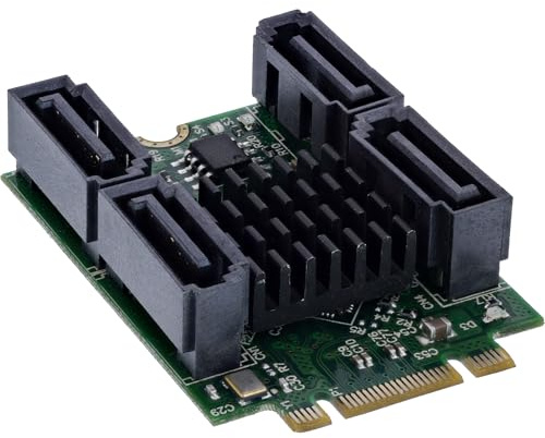 InLine Schnittstellenkarte M.2 Key B+M Stecker zu 4X SATA Stecker, RAID, HyperDuo, 76660U