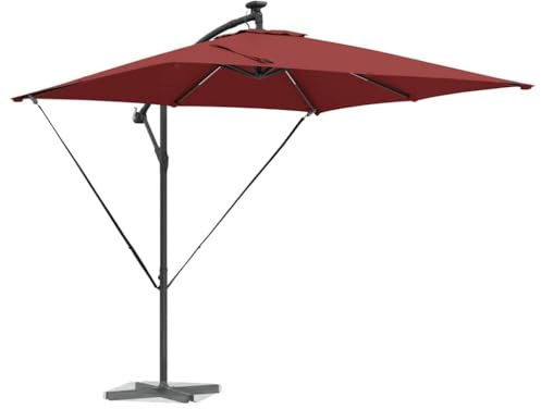 vidaXL Cantilever Banana Parasol Terracotta 249 x 249 x 250 cm, Contemporary, Tiltable Solar Umbrella, Outdoor Sun Shade Solution, Garden Canopy for Terrace, UV Protection Parasol
