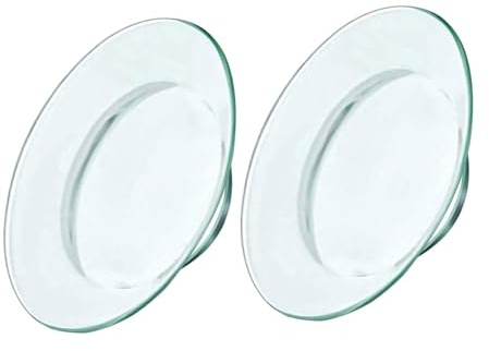 VICASKY Plateau Chauffe-Cire en Verre Transparent 2pcs, Plat en Verre de Remplacement pour Chauffe-cires, Surface Lisse et Design Élégant pour Aromathérapie
