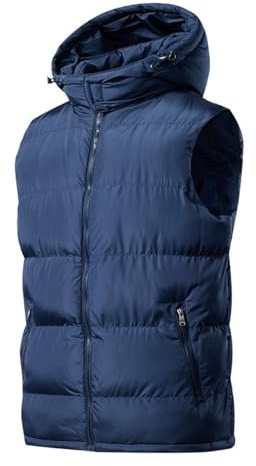 Vhersily Smanicato Antivento Giubbino Uomo Smanicato Gilet da Lavoro Uomini Piumini Inverno Imbottito Hoodie Spessa Felpe Termiche Sportive Stile Urbano Y2K Elegante Streetwear per Allenamento Corsa