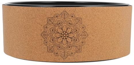 YARNOW Ruota Yoga in Sughero Naturale Portatile Ruota per Allenamento Schiena Supporto Antiscivolo Accessorio Multifunzionale per Migliorare Stabilità e Flessibilità Adatta per