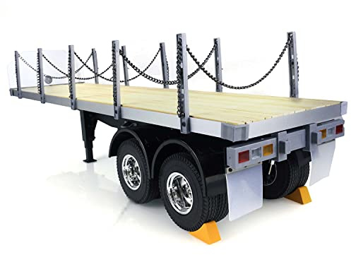Hercul US in Stock Toucan RC Hobby 1/14 2 Axles RC Tractor Flatbed Trailer DIY Model Remote Control Semi Truck