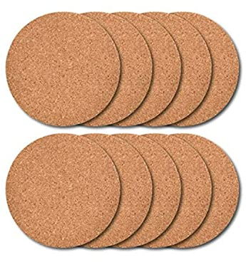 CAM2 Untersetzer,Kork Untersetzer,Untersetzer Gläser(10er Pack) 9 cm Dm 4 mm Dick,Korkuntersetzer Rund,für Getränke,Bar,Tassen