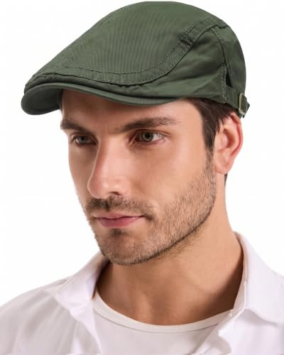 ZLYC Platt keps för män, ”newsboy”, somrig bomullskeps, ”scally”, ”ivy”, ”Gatsby”, jägarmössa, ”cabbie”, one size