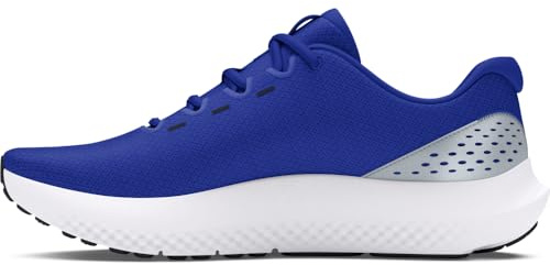 Under Armour Men's Charged Surge 4 Running Shoe, (400) Team Royal/White/Metallic Silver, 12