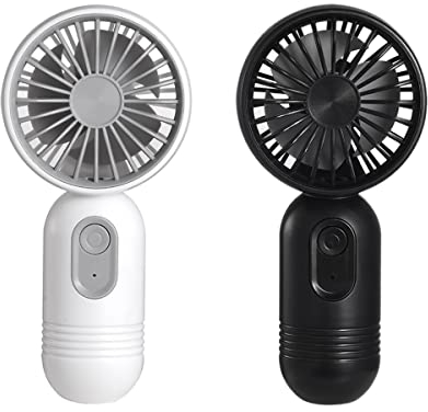 Mini Ventilateur Portable Fan 2 Pack, Petit Portatif a Pile USB, Ventilateur a Main De Poche Avec 3 Vitesses Pour Les Filles Elégantes Enfants Femmes Hommes Bureau Extérieur