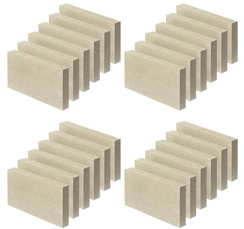Eldsten, uppgraderad ersättning för vedspisar och eldstäder, storlek 230 x 115 x 32 mm, 24-pack