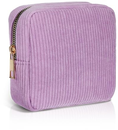 Aeaocvo Sanitary Pad Storage Bag, Corduroy Menstrual Pad Zipper Bag, Portable Period Bags, Sanitary Bags for School Office Storage Sanitary Products