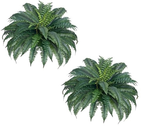 VEVOR Artificial Ferns 2 Pcs, 47 Inch Large Artificial Boston Ferns Plants, Faux Fern with 50 Branches, Artificial Plants Large for Outdoors/Indoor Home, Office,Garden (Flowerpot Unincluded)