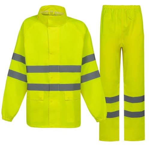 BWOLF Himalaya Unisex Traje de Lluvia Traje Impermeable hombre Traje Impermeable mujer chaqueta de lluvia + pantalones de lluvia, 2 bolsillos