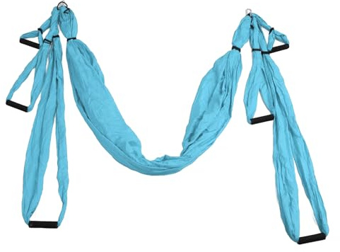 Fafeims Gungställningstillbehör, Justerbar Yogahängmatta i Polyesterbomull för Hemgym Fitness Flexibilitetsträning (Lake Blue (WOOF: Cirka 101,6 cm / 40 tum))