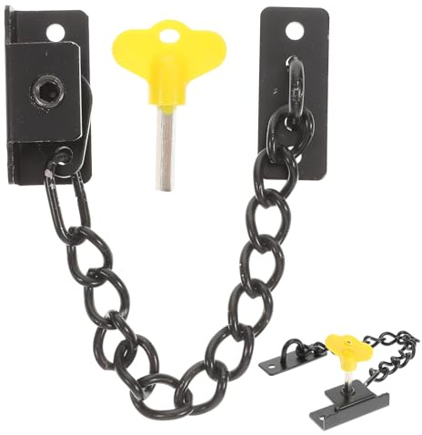 GALPADA Verrou de Sécurité Porte à Chaîne Acier Inoxydable Ajustable pour Chambres et Fenêtres sans Perçage, Protection Intrusions et Animaux Domestiques