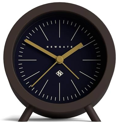 NEWGATE® Fred Wecker | Modernes Laufdesign | Schokoladenbraun | Ideal für Nachttisch, Schreibtisch oder Regal | Modernes Retro-Accessoire für skandinavisches Schlafzimmer und Büro