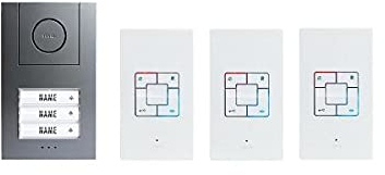 M-e modern-Electronics Vistus AD ALU 4030A Vistus Türsprechanlage Kabelgebunden Komplett-Set 3 Fami