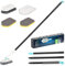 Brosse de Nettoyage 3 en 1 pour Douche – Brosse de Nettoyage rotative à 180° avec Manche de 127 cm de Long – Outil de Nettoyage pour Douche, Baignoire, carrelage, Mur, Sol (Comprend 4 brosses