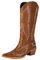 NeelyRisey Damen Klassische Cowboystiefel Pull on Bestickte Cowgirl Stiefel Mittelhoher Absatzs Schwarz Westernstiefel Nieten Cowgirl Stiefel Mid Calf Braun 37