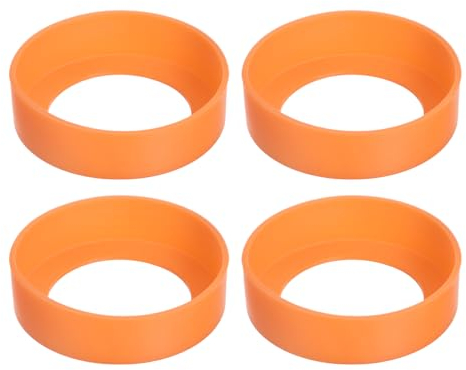 sourcing map 4pcs Funda de Botella de Agua, Protector de Silicona Antideslizante para la Base de Botellas de Agua y Tazas Naranja (65mm)