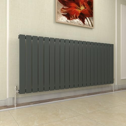 GY Bath Radiateur horizontal à panneau plat Anthracite 600 x 1428 mm