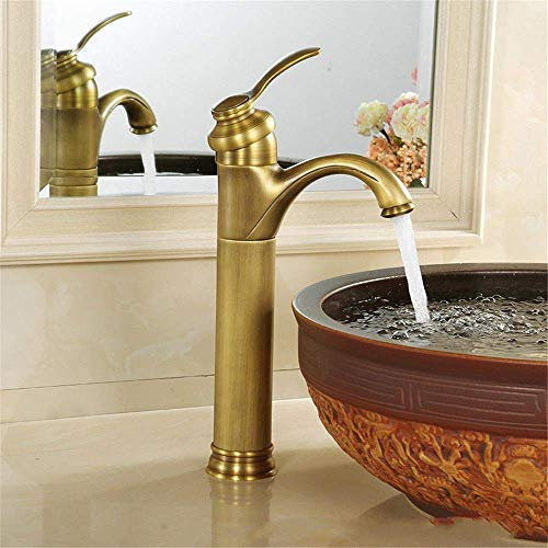 Generico Rubinetto del Bagno,Rubinetto per lavabo in Rame Rubinetto per lavabo Miscelatore Acqua Calda e Fredda Miscelatore per Acqua Calda e Fredda Uscita Acqua monoforo Fissa Rubinetto per lavandin