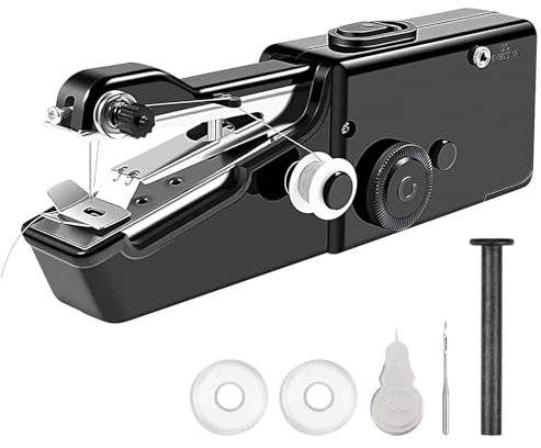 NathrBTV Handnähmaschine Mini Nähmaschine Tragbare Elektrische Handnähmaschinen Nähmaschine für den Hausgebrauch mit Nähzubehör für Anfänger für Verschiedene Stoffe DIY Hand Nähmaschine und Reisenutzu