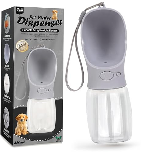 Dog Water Bottle 350ml Leak-Proof Pet Water Dispenser Food-Grade Antibacterial Pet Water Bottle – Leak-Proof Portable Outdoor Drinking Cup for Dogs & Cats, Travel Gift for Pets