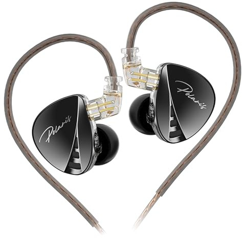 CCA Polaris 4 Tone Adjustable in Ear Monitor Headphones, High-Sensitivity Dual-Cavity Dynamic Driver IEM Earphones, HiFi Stereo Gaming Earbuds with 2pin Detachable Cable