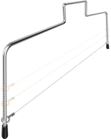 Tortenschneider,Tortenbodenschneider 32 cm, Edelstahl Kuchenschneider höhenverstellbar, Tortensäge zum einfachen Schneiden des Tortenbodens in gleichmäßige Schichten