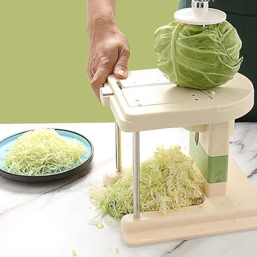 Broyeur De Chou Multifonctionnel, Machine De Découpe De Chou Déchiqueté Avec 3 Lames En Acier Inoxydable,Largeur Tranche Réglable De 0,1 À 2,5mm,Simplement Sécurisé,Économisez Du Temps Et Des Efforts