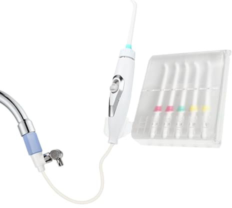 Irrigador oral no eléctrico, irrigador oral con grifo - Irrigador oral no eléctrico de 6 boquillas - Limpieza de dientes de seguridad, cuidado bucal ajustable y para ducha y dientes