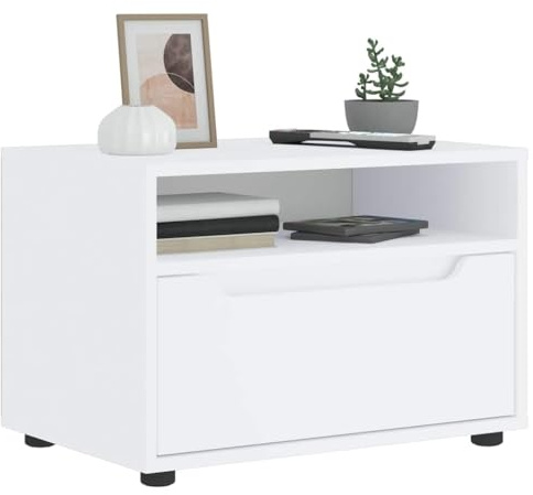 WRJENFSC Mobile TV VISNES Bianco 60x40x38 cm in Legno Multistrato Tavolino Porta Tv Soggiorno Mobiletto Mobile Porta Soggiorno per Sala Giochi Cucina Ingresso Camera Da Letto