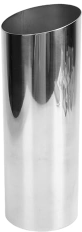 Cocoarm Zylinder Edelstahlblüte Vase, Premium 304 Metallvase mit Abgewinkelter Öffnung, Ideal für Haus- und Bürodekoration