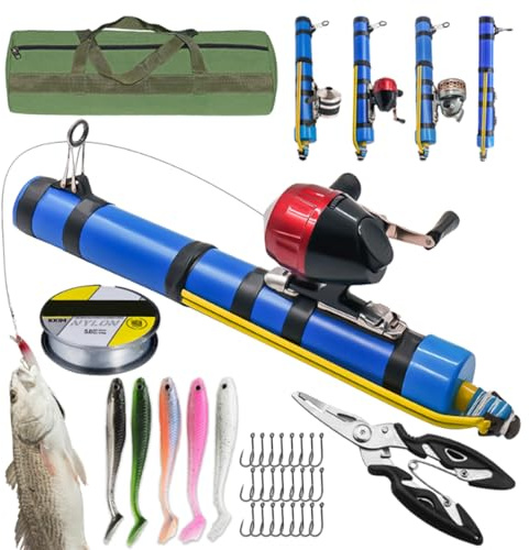 Fishing Catapult Rod, 30M Max Cast Distance, Compact Fishing Pole Reel Set, Lures Launcher Fishings Tool, Pro Results & Beginner-Friendly Design for Shore/Pier/Beach (BL10S Set)