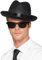 Smiffys 20-er Fedora-Hut, Breit krempig Schwarz, mit elastischem Innenrand