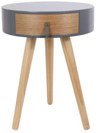 HOME DECO FACTORY - HD6202 Table de Chevet Moderne en Bois avec Tiroir - Conçu pour Chambre À Coucher - Design Triangulaire - Dimensions 34.5 x 34.5 x 47 cm - Couleur Gris