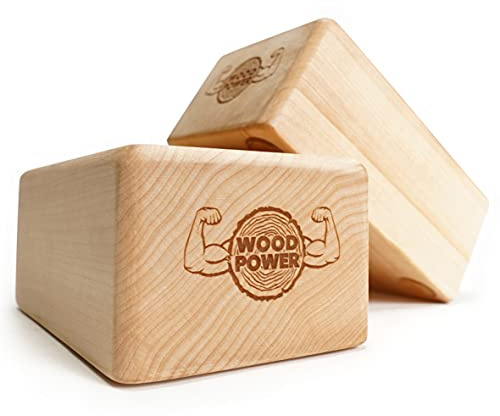 WOODPOWER® Lot de 2 blocs d'équilibre (édition plate) I Blocs de support et bloc de yoga en un – Soutenez vos poignets lors de l'entraînement du bodyweight, de la gymnastique, des acrobaties, du yoga