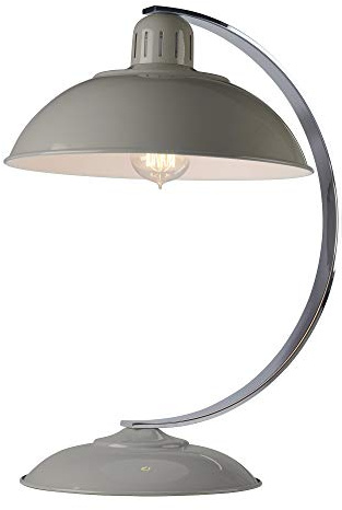 Table Lamp - Curved Arm - Retro Style Office Light - Tarpaulin Grey - LED E27 60W Bulb