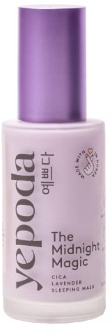 Yepoda The Midnight Magic, maschera notte idratante e Slow Aging con centella asiatica e lavanda. Crema viso coreana vegana, testata e adatta a tutti i tipi di pelle. 50ml.
