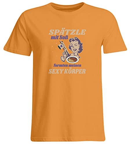 Spätzle avec sauce – Proverbes souabes – Cadeaux de souabe – T-shirt grande taille, Orange, XXXXXL