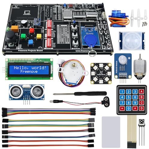 Freenove Projects Kit (No Control Board) (Compatible with Arduino IDE), 238-Page Detailed Tutorials, 46 Projects, No Soldering, Simple Wiring
