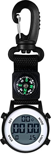 Lancardo Clip on Digital Watch Backpack Fob Watch for Men and Women Nylon Band Key Ring Watch for Nurses Doctors Chefs Climbers Home Office Outdoor Use