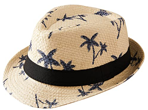 Happy Cherry Kinder Panamahut Jungen Mädchen Sonnenhut Beach Hut Outdoor Strandhut Sommer Strohhut - Beige