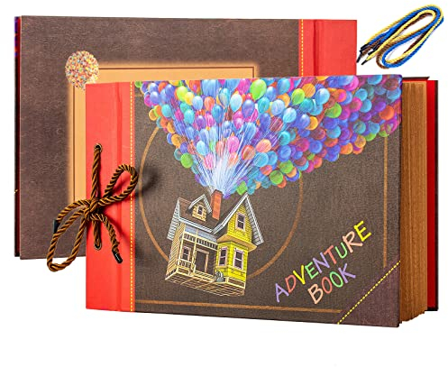 AIOR Adventure Book Fotoalbum Scrapbook, DIY Vintage Fotoalben Hochzeit Gästebuch Fotobuch 80 Kraftpapier Seiten für Weihnachten Geburtstag Jahrestag Geschenk (C)
