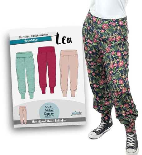 JULENDO Schnittmuster Yogahose Lea | Papierschnittmuster für Damen mit Nähanleitung (Gr. 32 bis 54)