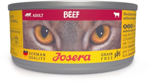 Josera Beef/Rind | Nassfutter für Katzen | Getreidefrei | 12 x 85 g