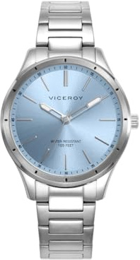 Viceroy Reloj Mujer Elegante de Acero Inoxidable - 34 mm - Movimiento de Cuarzo - Bisel Dorado - Brazalete de Acero - 401228