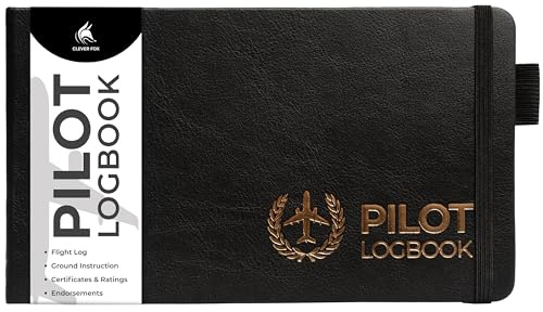 Clever Fox Pilot Logbook – Hardcover Flight Log Journal for Professional & Student Pilots – Aircraft Record Book, Aviation Gifts & Gear (Runway Black)