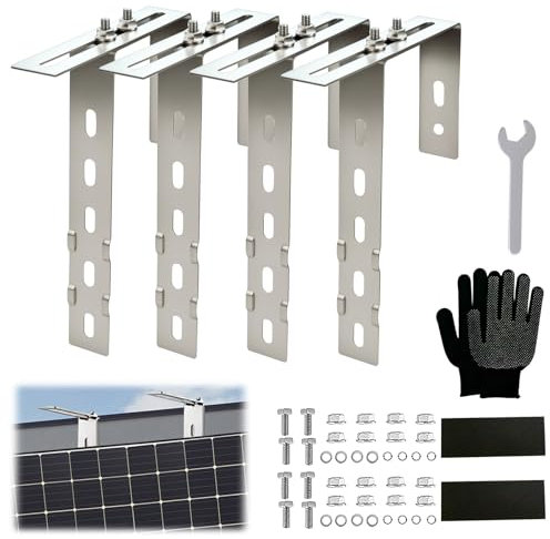 Balkonkraftwerk Halterungen Solarpanel, Flachdachhalterung für Solarmodule, Kein Bohren Erforderlich, PV Modul Halterung, Geeignet Für Balkongeländer, Flache Dachflächen