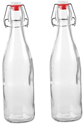 Alipis 2piezas Botella De Sellada Transparente Botella De Vidrio Para Bebidas De Agua y Cerveza Uso Doméstico Práctica